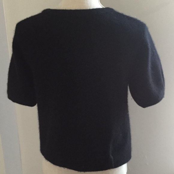 Talbots Collection Petites Black Lambs Wool /Angora/Rabbit Sweater Small - Picture 2 of 6